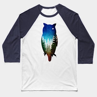 Owl and forest silhuette Baseball T-Shirt